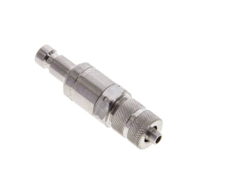 Kupplungsstecker mit Überwurfmutter 4,3x3mm NW 2,7 Edelstahl 1.4404
