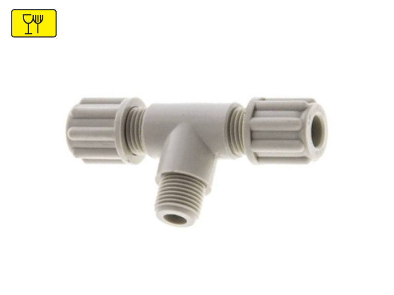 T-Einschraubverschraubung AG G 3/8" - Schlauch beidseits 12x10 mm Typ PP