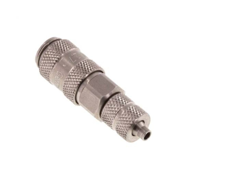 Kupplungsdose mit Überwurfmutter 6x4mm NW 2,7 Edelstahl 1.4305
