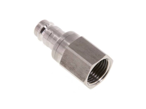 Kupplungsstecker beidseits absperrend IG G 1/2" NW 10 Edelstahl 1,4305