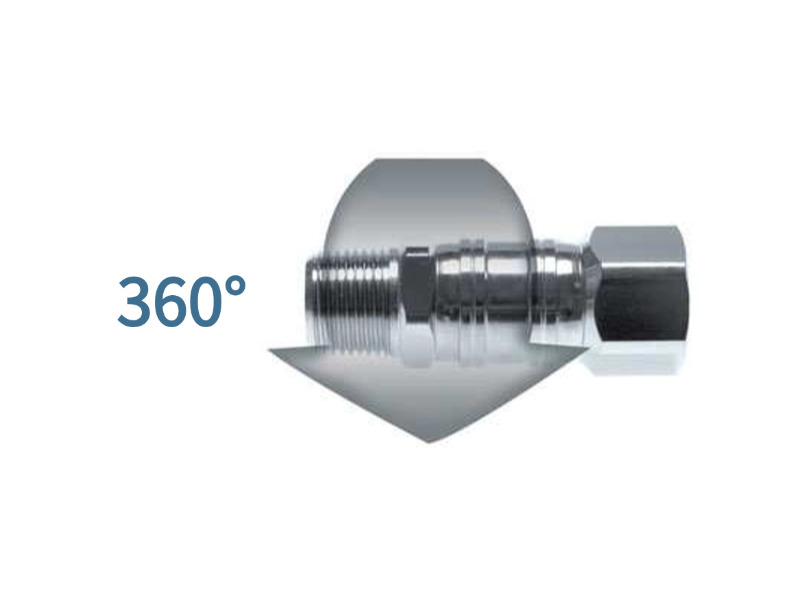 Drehverschraubung schwenkbar AG R 1/4" - IG G 1/4" Stahl vernickelt