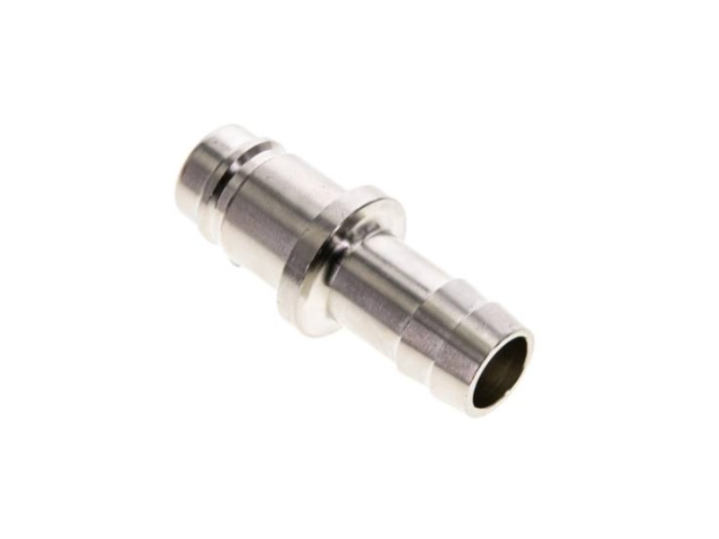 Kupplungsstecker mit Schlauchtülle 25 mm NW 15 Messing vernickelt