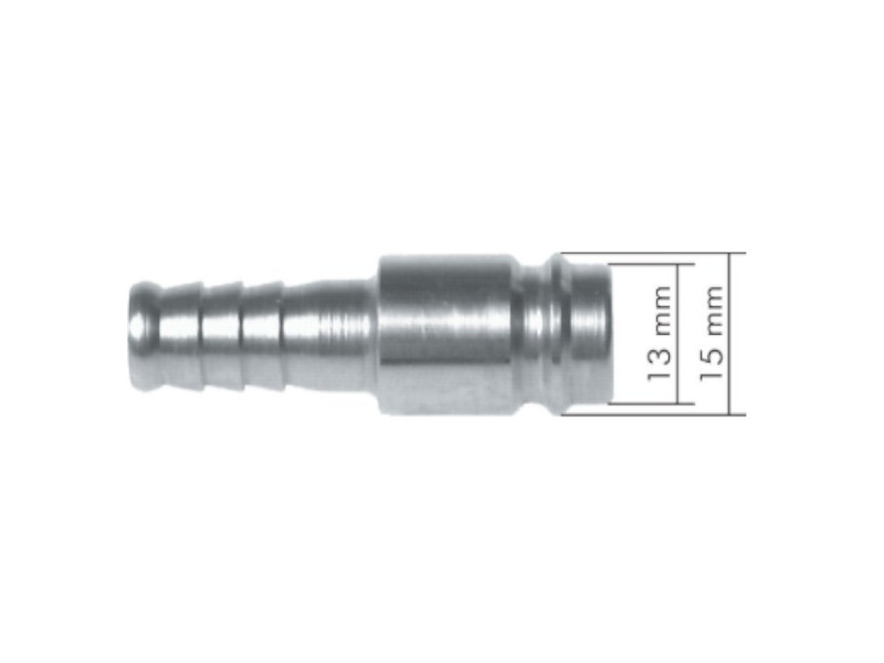 Kupplungsdose mit Schlauchtülle 13 mm NW 10 Messing vernickelt