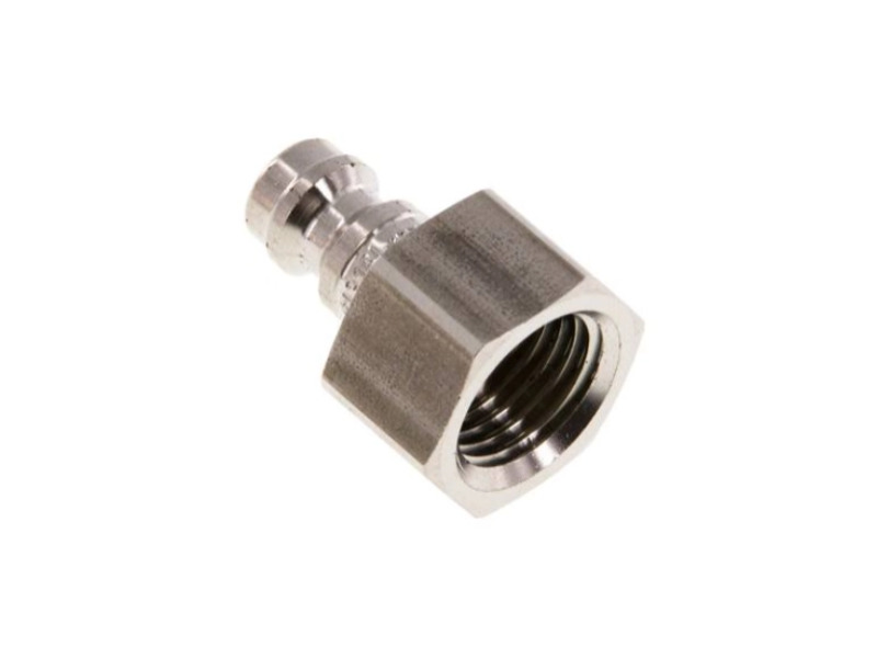 Kupplungsstecker beidseitig absperrend IG G 1/4" NW 5 Edelstahl 1.4404