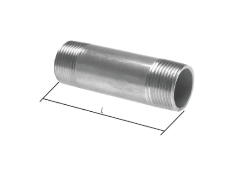 Rohrnippel AG R 1/4" - AG R 1/4" Länge 160mm Edelstahl 1.4571
