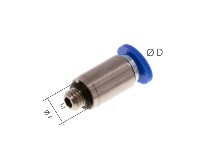 Gerade Steckverschraubung AG M3 - 3mm IQS-Standard 