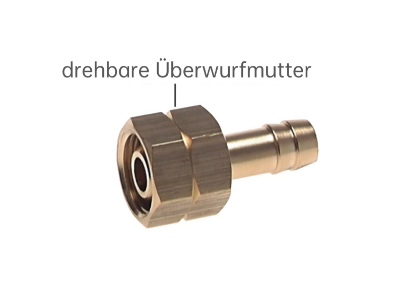 ST mit drehbarer Überwurfmutter Linksgewinde zöllig Messing