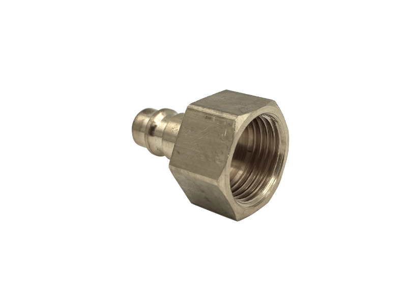 Kupplungs-Stecker Messing vernickelt IG G zöllig zylindrisch