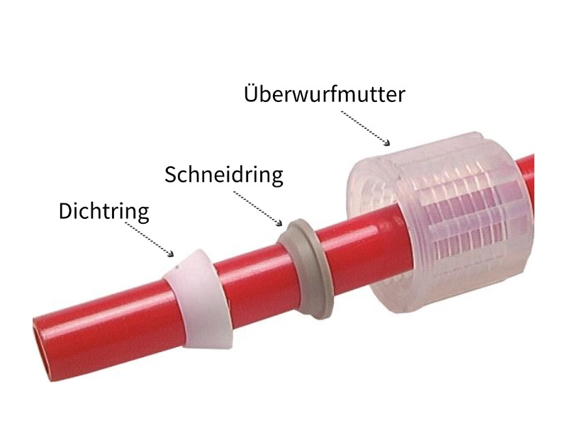 T-Einschraubverschraubung AG G 3/8" - Schlauch beidseits 12x10 mm Typ PP