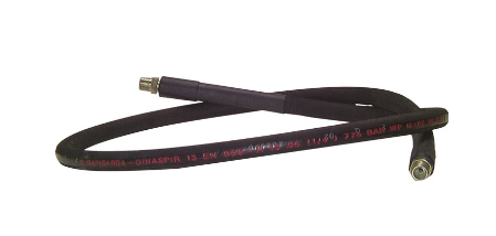 Gummi Hydraulikschlauch AGN 3/8" NPT PN 700 bar Länge 2m mit HDK S 3/8" BG 2 und Staubschutz