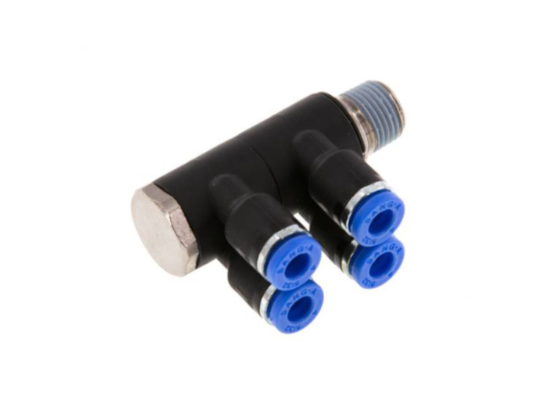 4-fach Steckverschraubung AG R 1/4" - 4x10mm IQS-Standard