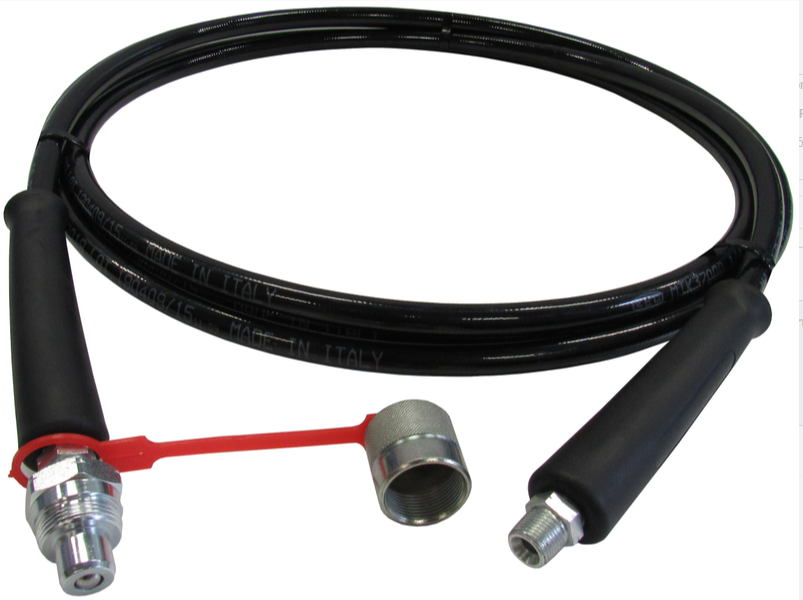 Gummi Hydraulikschlauch AGN 3/8" NPT PN 700 bar Länge 2m mit HDK S 3/8" BG 2 und Staubschutz