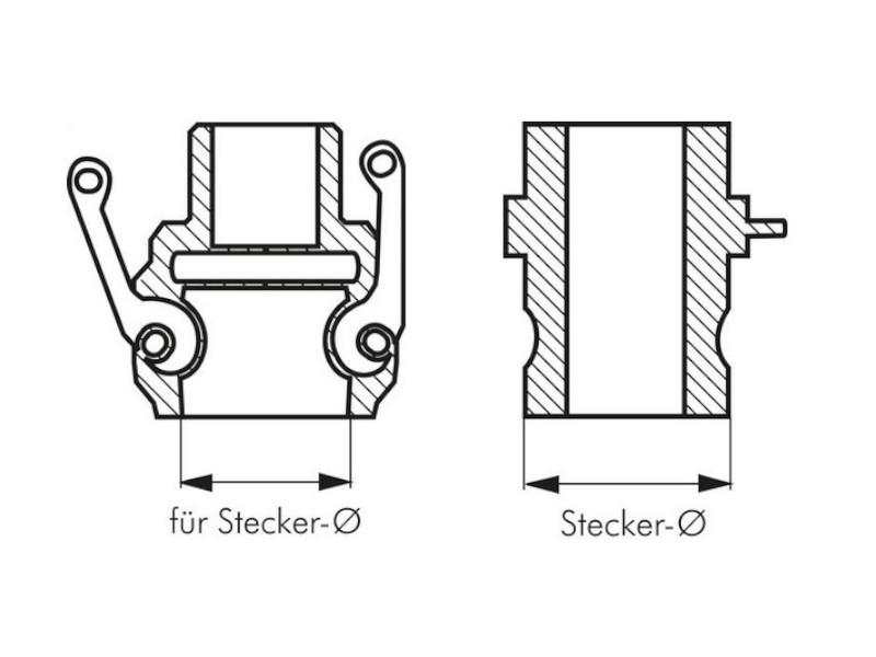 Kamlock Kupplung Stecker Typ F DN 40 AG R 1 1/2" Messing