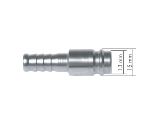 Kupplungsdose für Stecker beidseits absperrend AG R 3/8" NW 10 Messing vernickelt