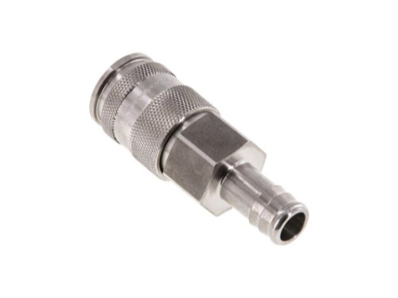 Kupplungsdose für Stecker mit und ohne Absperrung Schlauchtülle 9 mm NW 10 Edelstahl 1,4305
