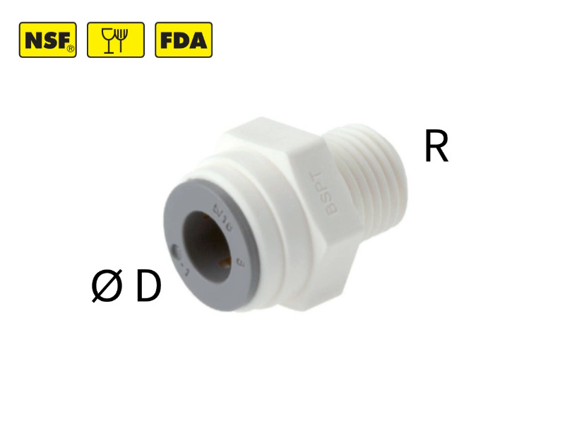Gerade Steckverschraubung AG R 1/2" - 6mm IQS-LE metrisch