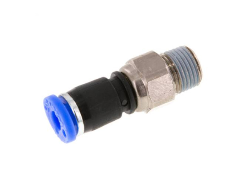 Gerade Drehverschraubung mit einem Kugellager AG R 1/4" - 8mm IQS-Standard