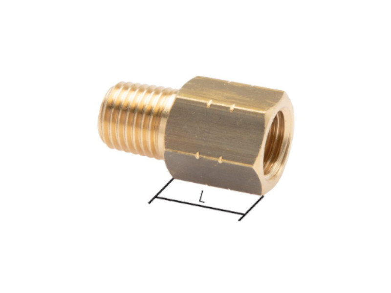 Reduziernippel AG 1/8" NPT - IG G 1/8" Messing