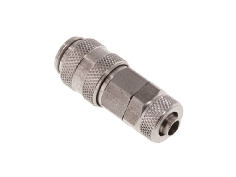 Kupplungsdose mit Überwurfmutter 6x4 mm NW 5 Edelstahl 1.4305