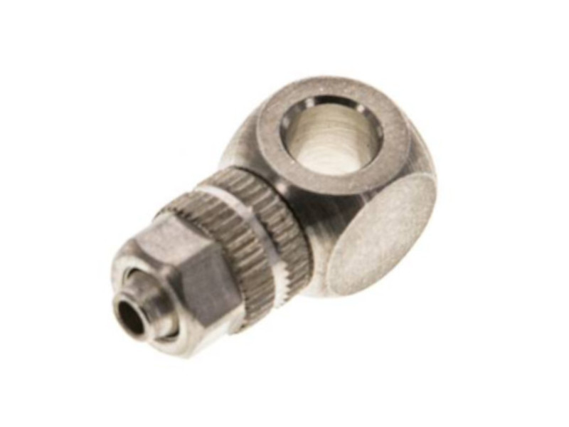 L-Ringstück 6x4 mm  für Hohlschraube G 3/8" Messing vernickelt