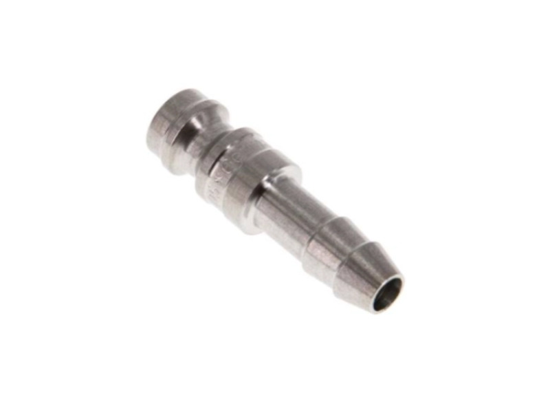 Kupplungsstecker mit Schlauchtülle 6 mm NW 5 Edelstahl 1.4305