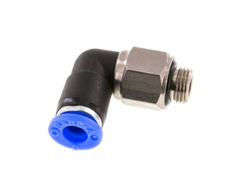 90° Drehverschraubung mit einem Kugellager AG G 1/4" - 8mm IQS-Standard