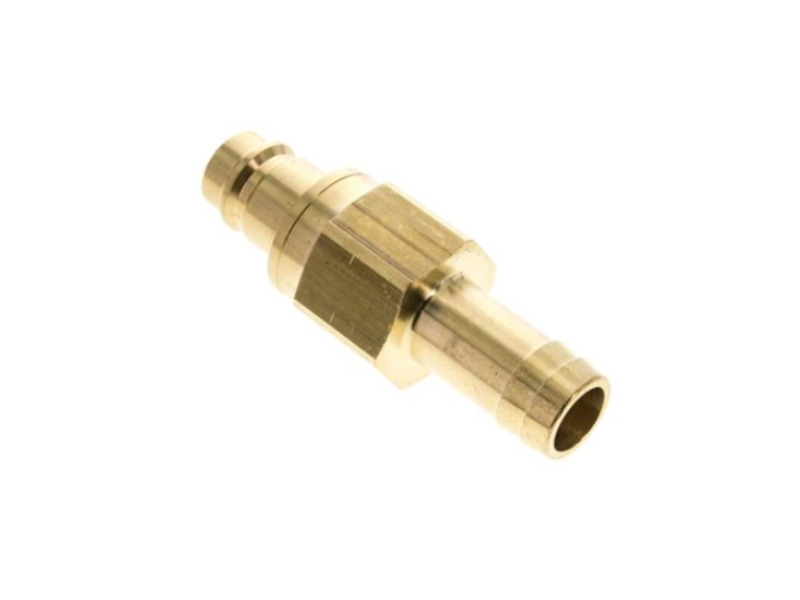Kupplungsstecker mit Schlauchtülle beidseitig absperrend 19 mm NW 19 Messing 