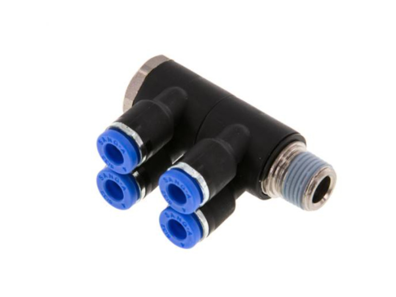 4-fach Steckverschraubung AG R 1/4" - 4x10mm IQS-Standard