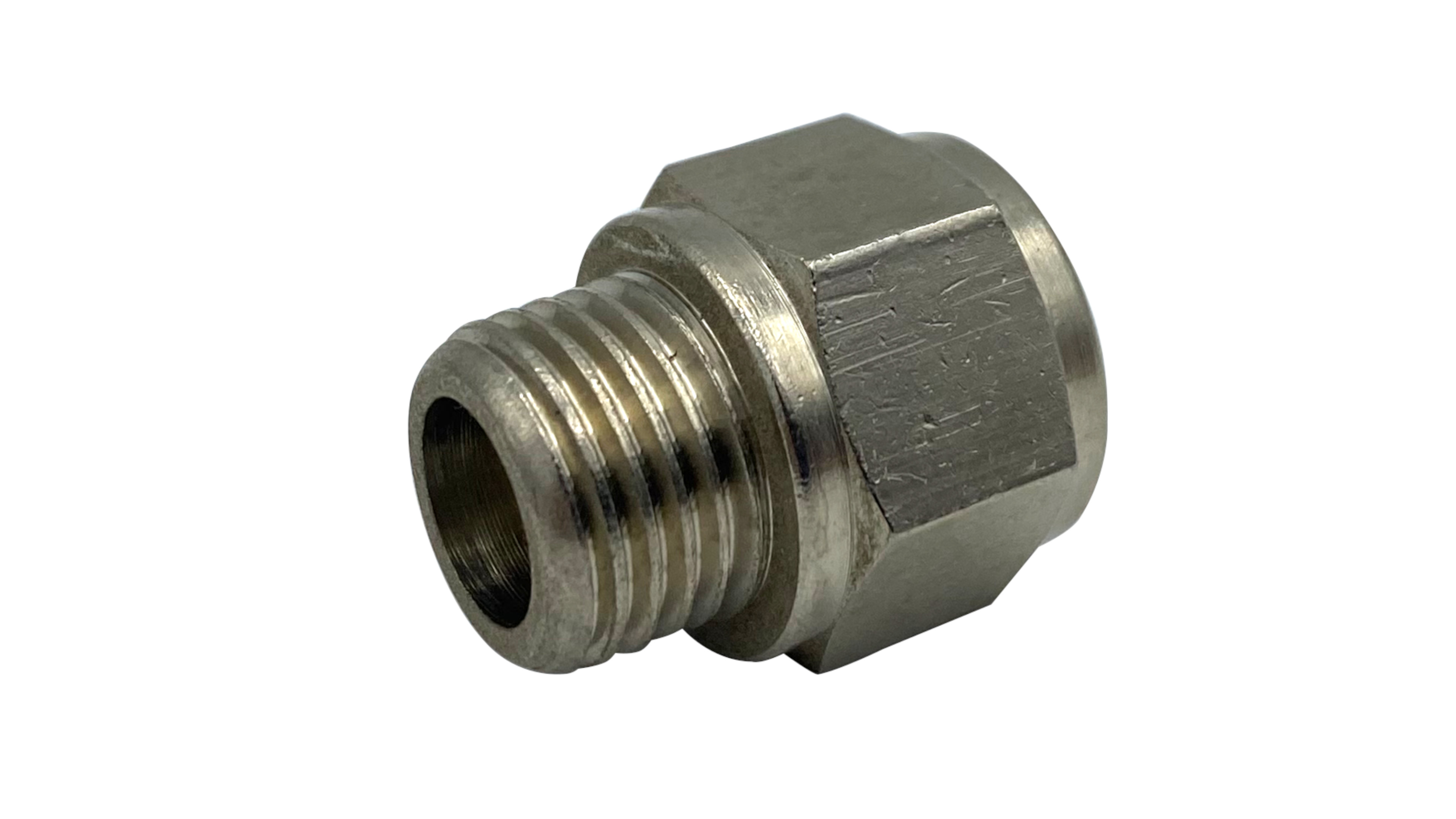 Reduziernippel AG M 5 - IG G 1/8" Messing vernickelt
