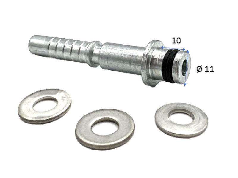 WG-Pressnippel Stecknippel DN 08 Steck Ø 11mm Stecklänge 10mm  mit 3 Scheiben Stahl verzinkt