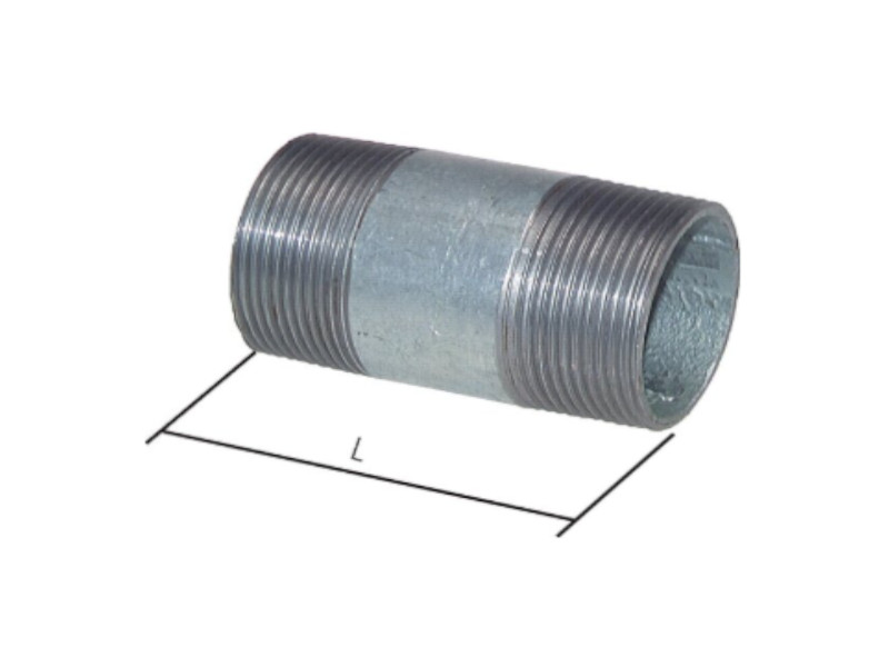 Rohrnippel AG R 1/2" - AG R 1/2" Länge 180mm Stahl ST 37 verzinkt
