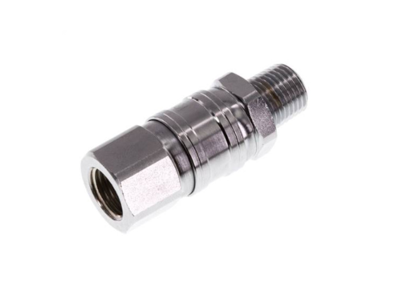 Drehverschraubung schwenkbar AG R 1/4" - IG G 1/4" Stahl vernickelt