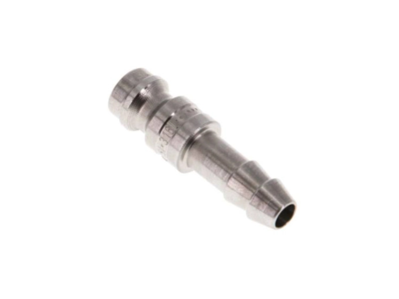 Kupplungsstecker mit Schlauchtülle 6 mm NW 5 Edelstahl 1.4404