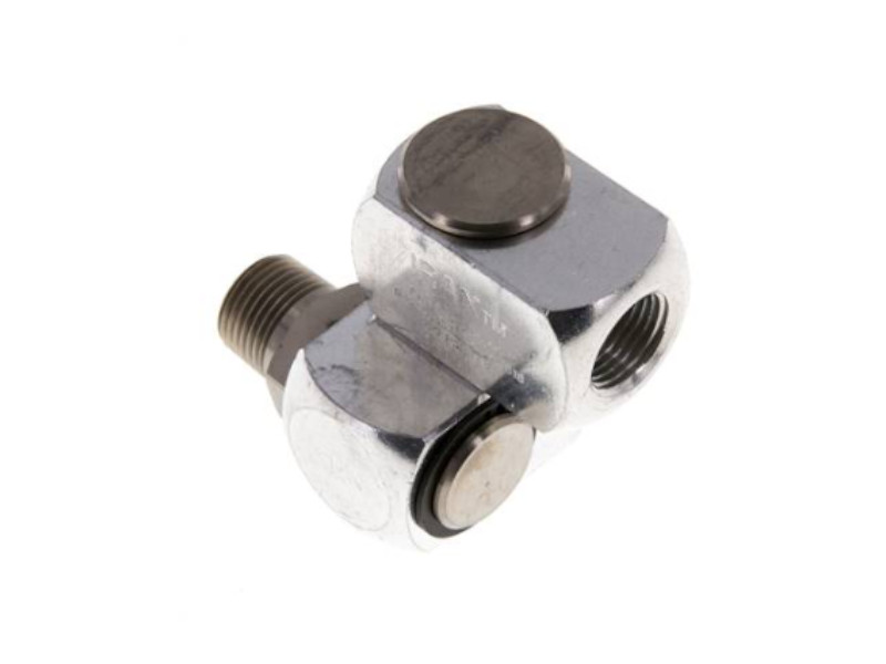 Drehverschraubung AG R 1/4" - IG Rp 1/4" 2-fach Messing vernickelt 