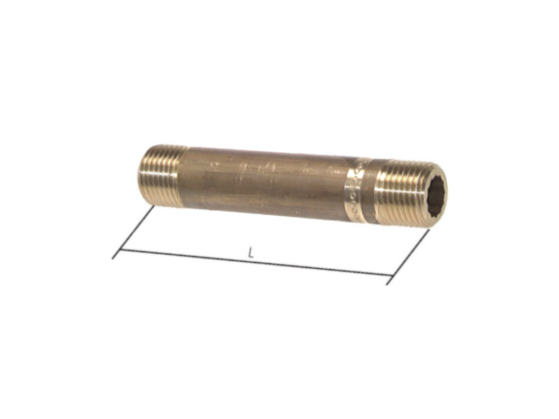 Rohrnippel AG G 1/2" - AG G 1/2" Länge 150mm Messing 