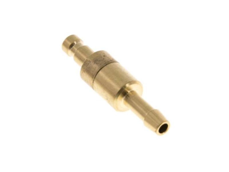 Kupplungsstecker beidseitig absperrend mit Schlauchtülle 5 mm NW 2,7 Messing
