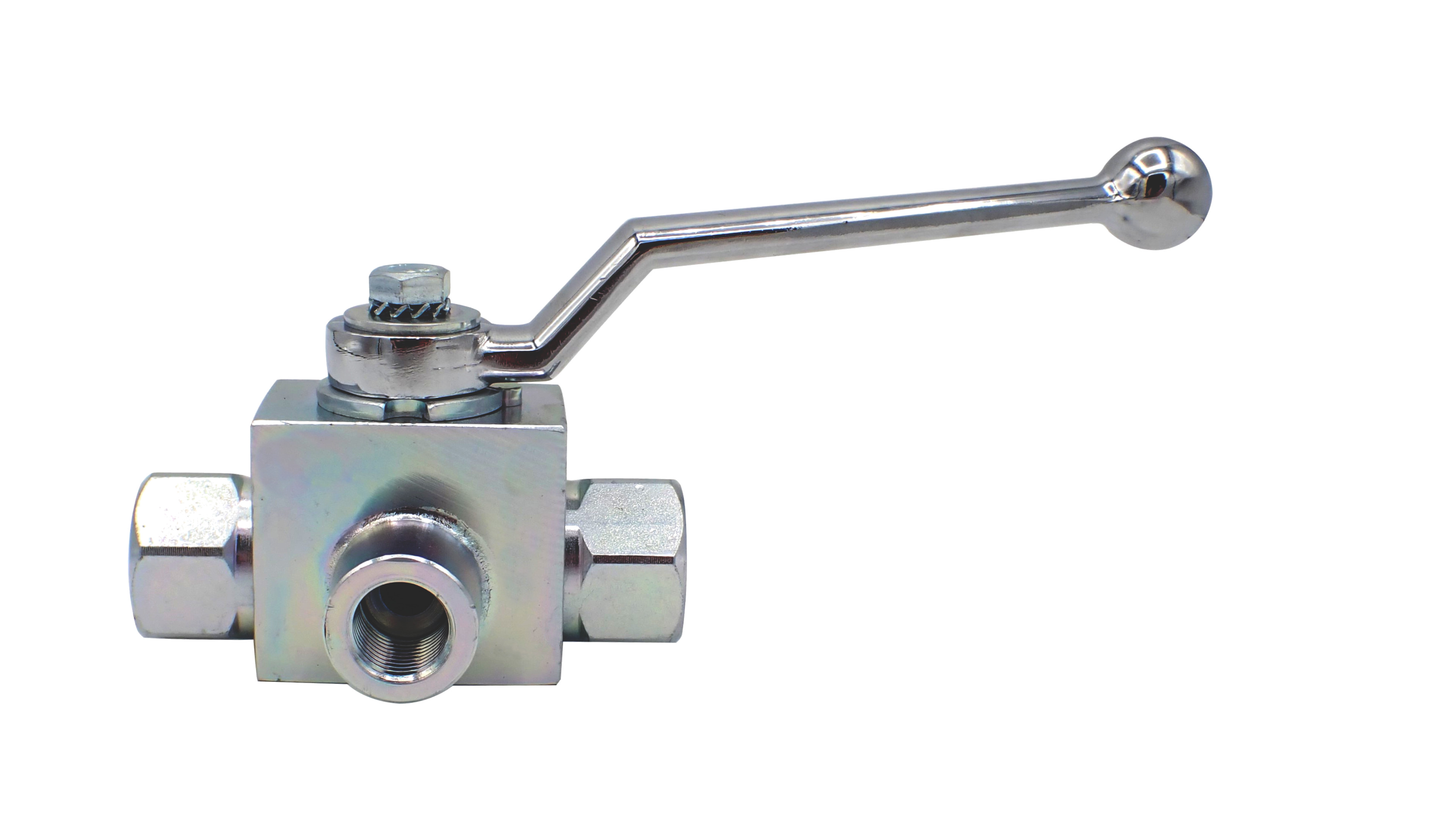 Hochdruck 3-Wege Kugelhahn IG G 1"  mit L-Bohrung PN 420 bar