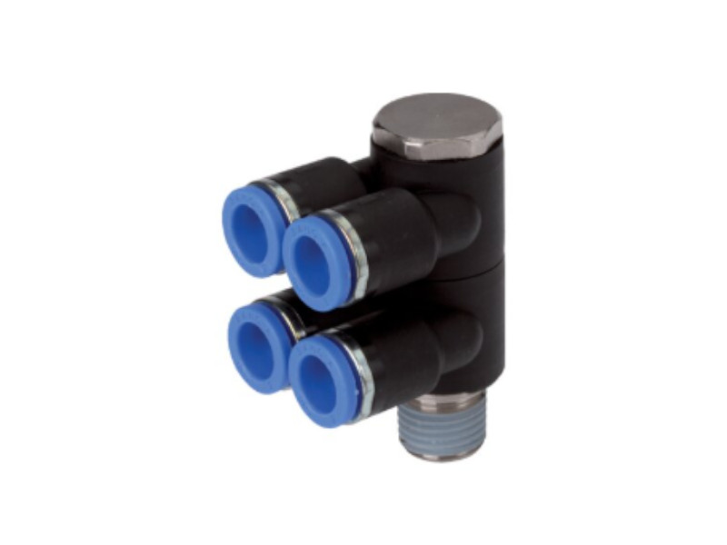 4-fach Steckverschraubung AG R 1/4" - 4x10mm IQS-Standard